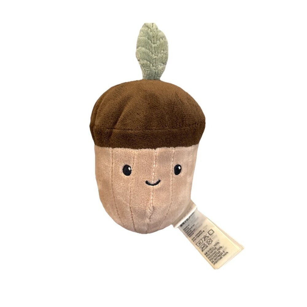 H&M Home Plush Acorn Rattle Baby Toy Stuffie Earthy Soft Infant 6.5”